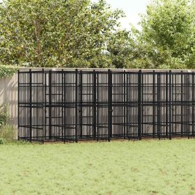 Dog Kennel Black Powder-coated steel 198.5 sq ft Durable