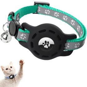 For AirTag Tracker Locator Protective Case Reflective Pet Collar (Color: Green, type: Pet Supplies)